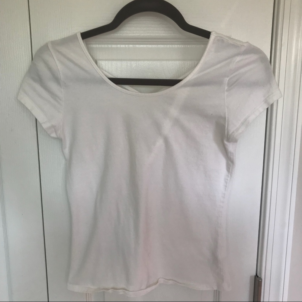 White crop top with cross cross back!